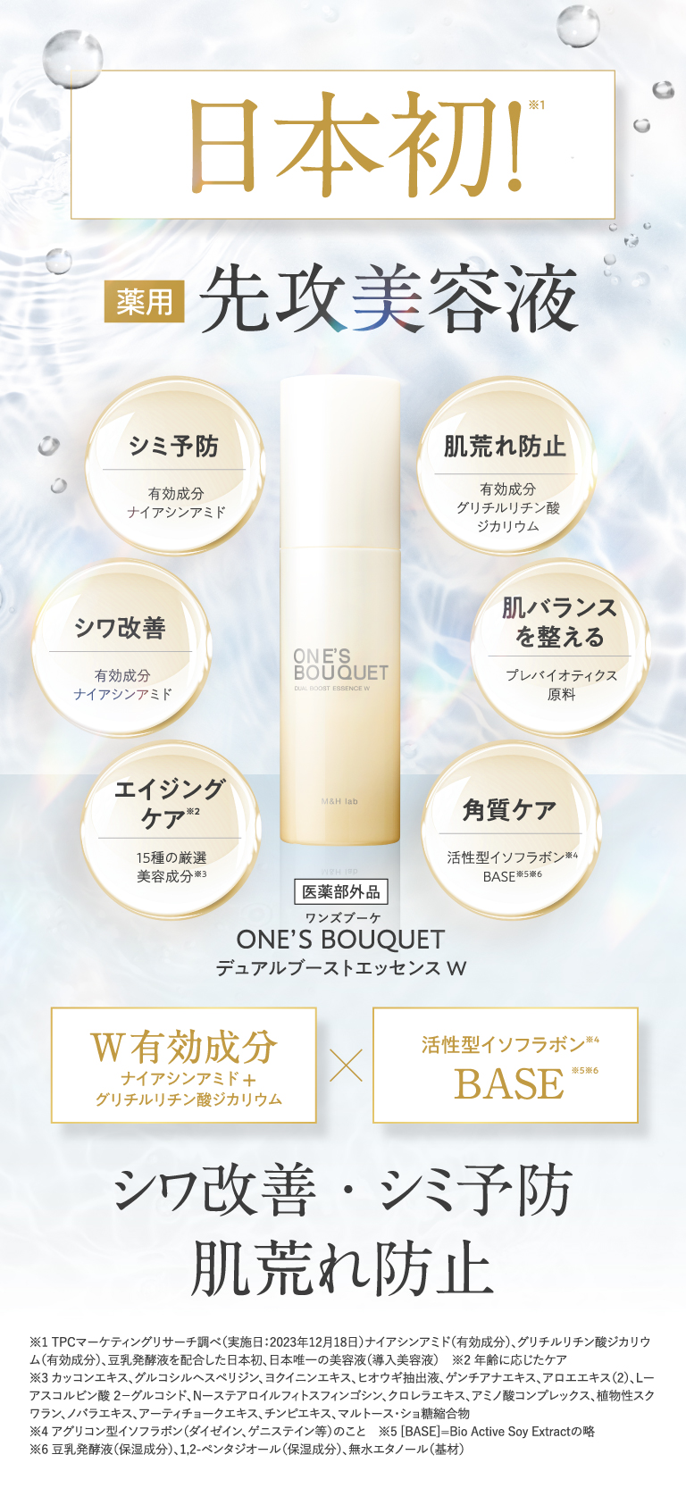 日本初！医薬品会社が本気で開発した　薬用先攻美容液　シワ改善・シミ予防・肌荒れ防止