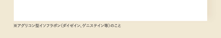 ※アグリコン型イソフラボン（ダイゼイン、ゲニステイン等）のこと